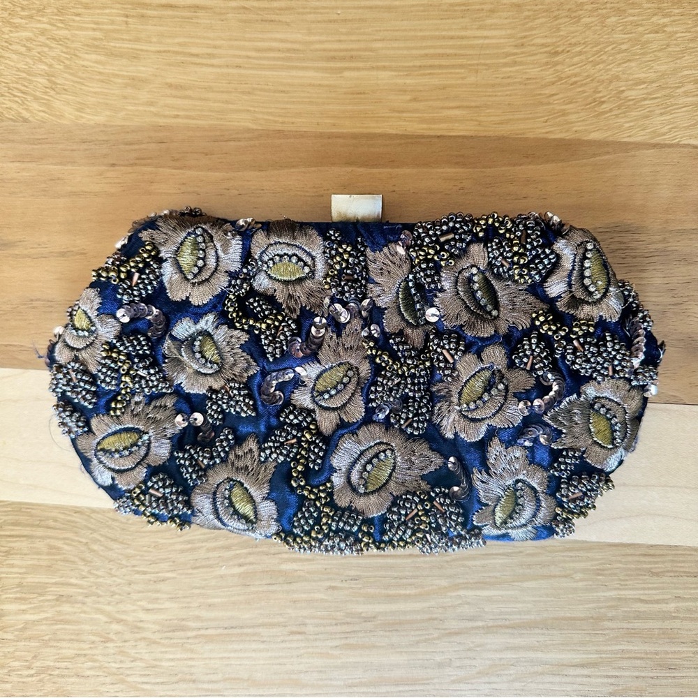 Miss Albright Specialty Anthropologie Small, Beaded navy purse